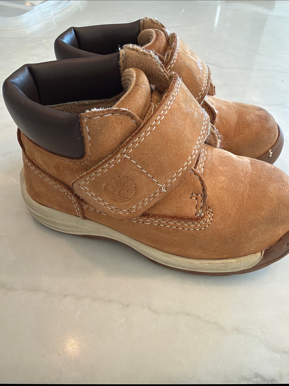 Timberland Brown Suede Velcro Kids Boots
